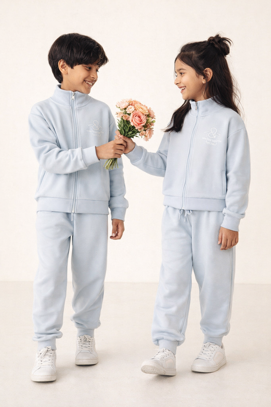 Unisex Blue Fleece Oversized Co-ord Set