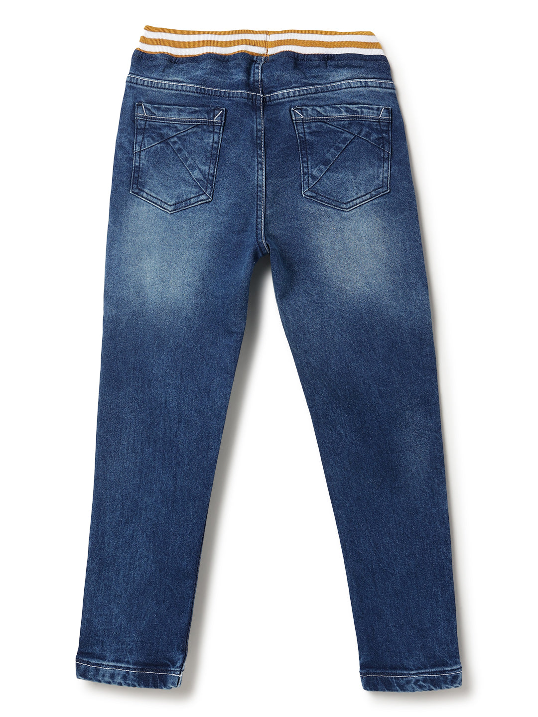 Boys Mid Blue Denim Casual Joggers