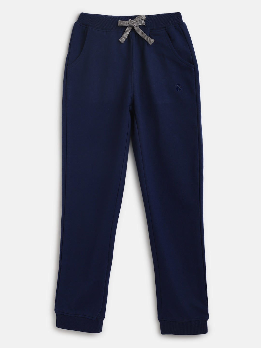 Boys Cotton Purple T-Shirt With Blue Cotton Solid Regular Fit Track Pant