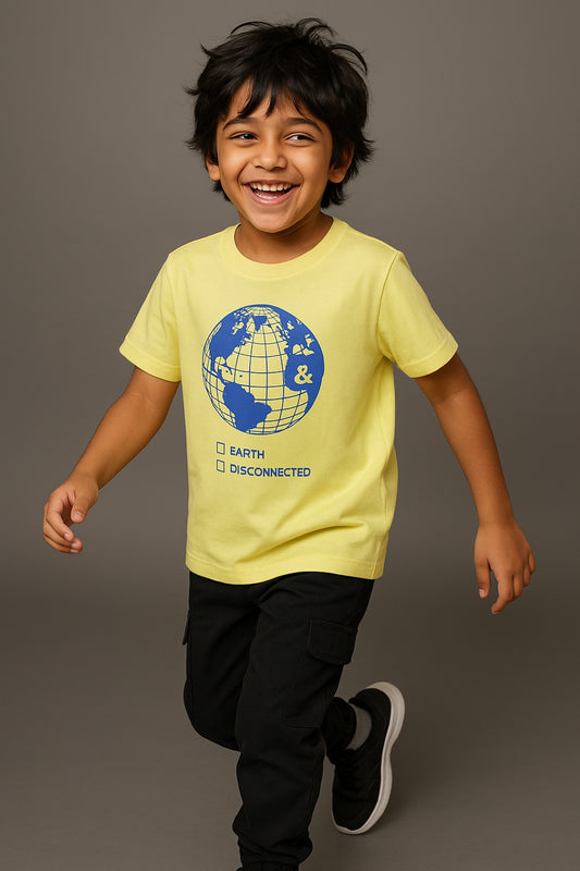 Boys Cotton Light Green Printed T-Shirt