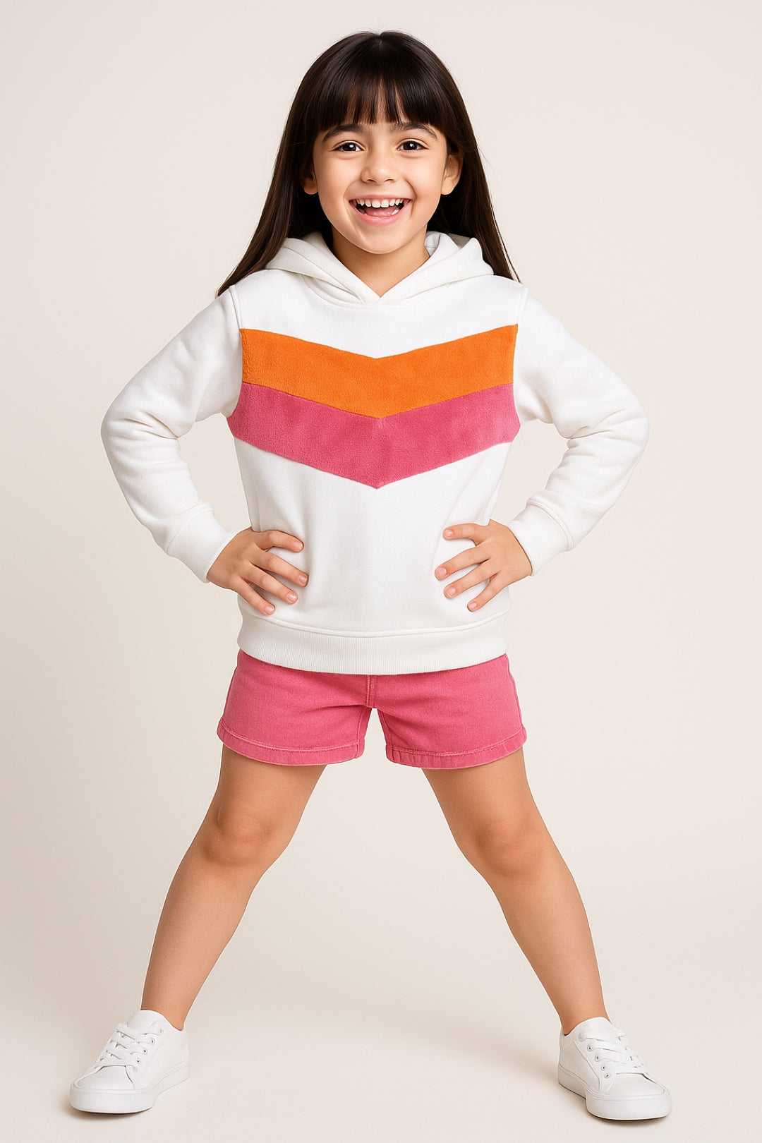 Girls White Printed Sweatshirt