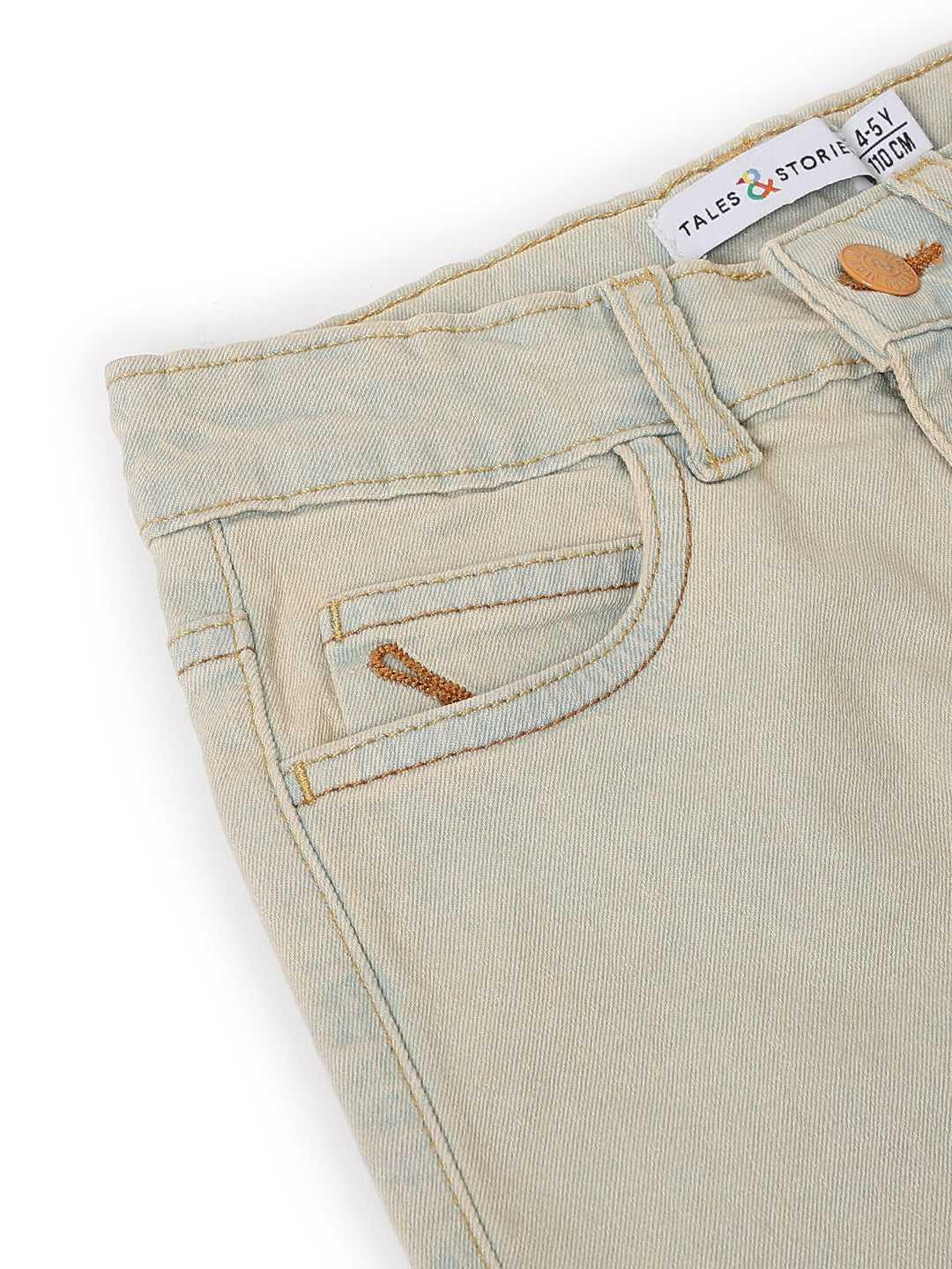 Boys Beige Denim Slim Fit Jeans
