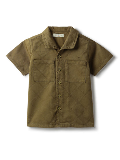Boys Olive Shirt and Shorts Clothing Set