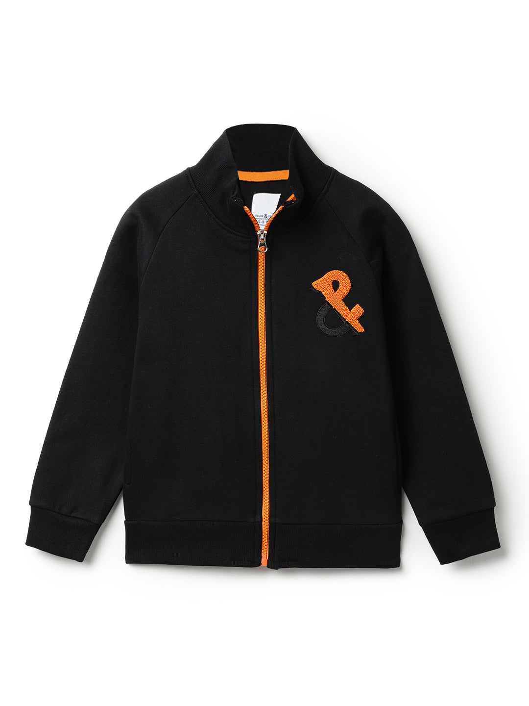 Boys Black Cotton-Poly Printed Turtle Neck Sweatshirt