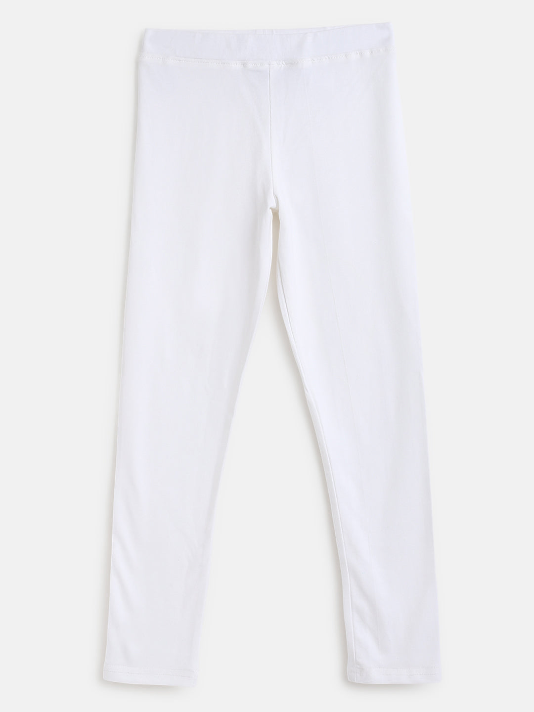 Girls Slim Fit White Legging