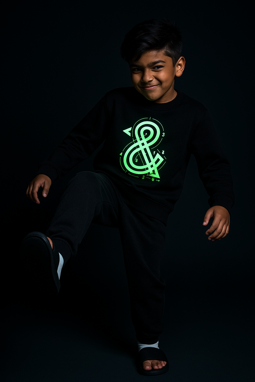 Boys Black Printed Sweatshirt