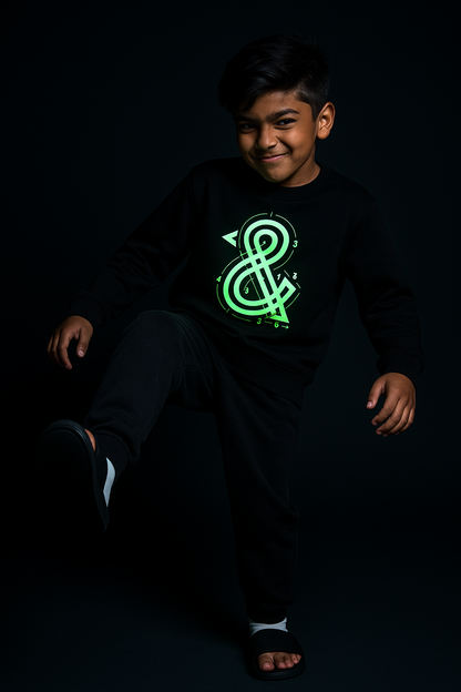 Boys Black Printed Sweatshirt