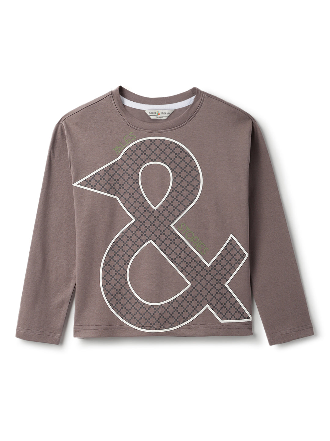 Boys Cotton Printed Grey T-Shirt With Beige Cotton Solid Slim Fit Trouser