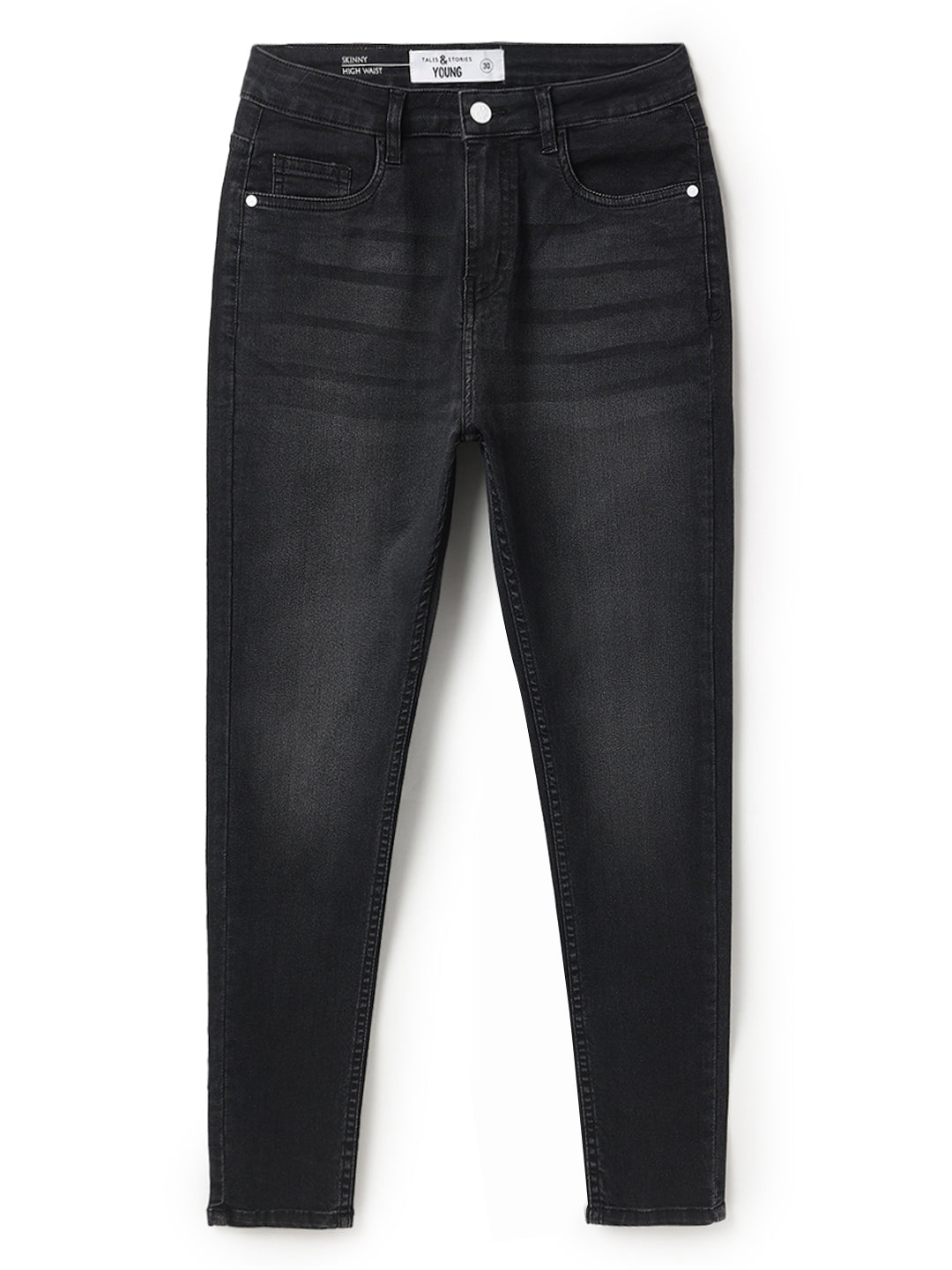 Women Denim Lycra Black Washed Jeans