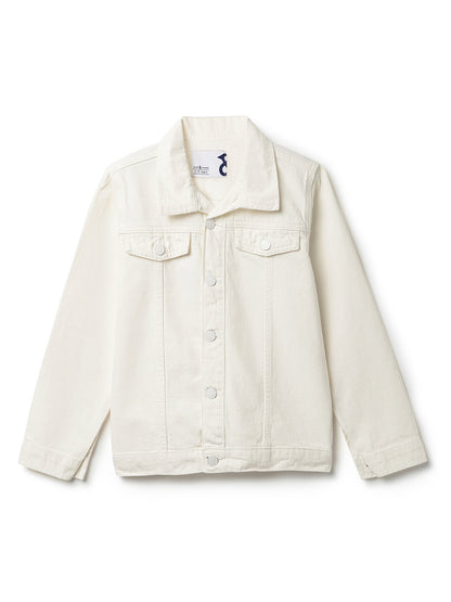 Unisex White Cotton Regular Fit Solid Ultra White Jacket