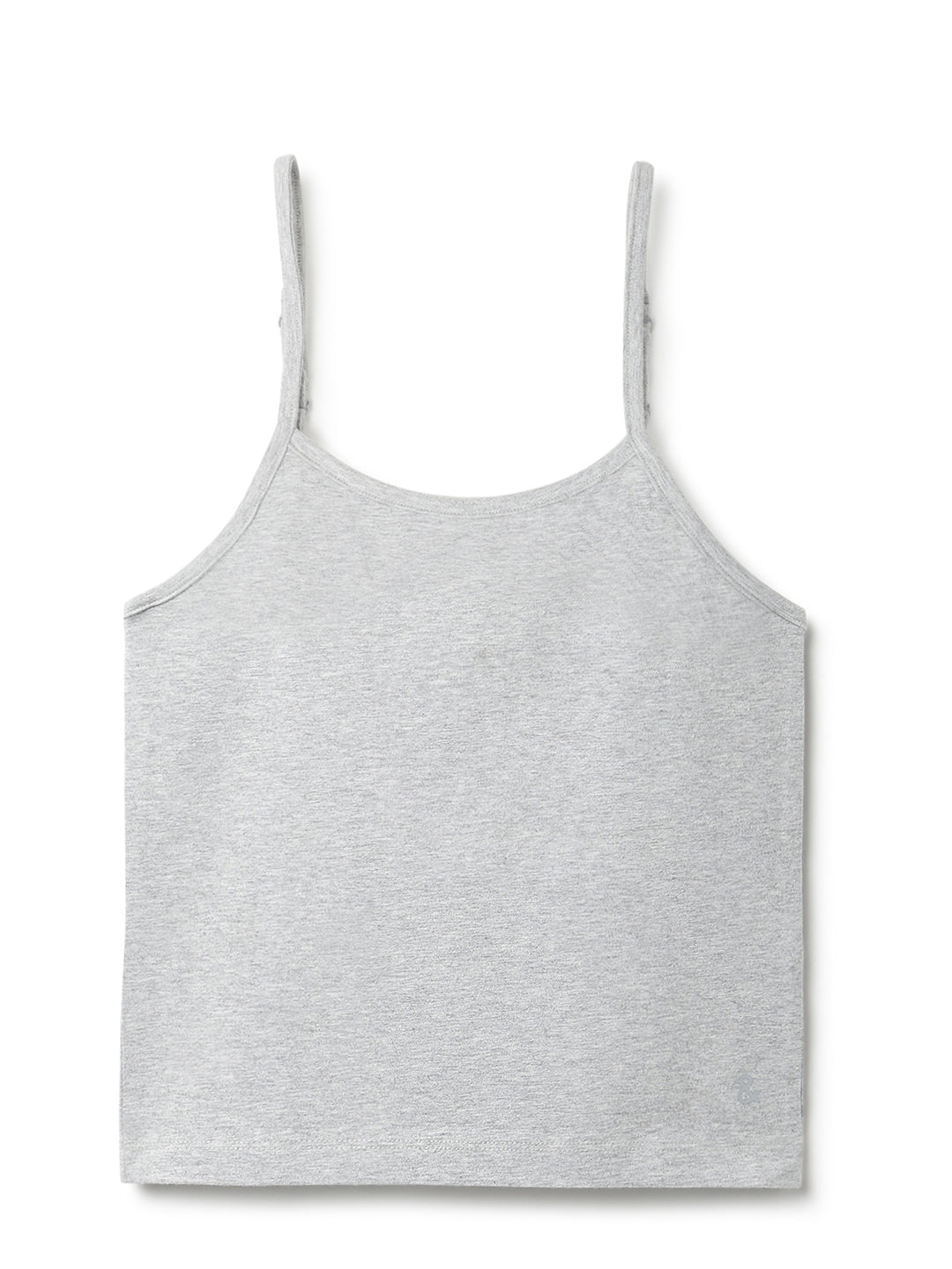 Girls Grey Lycra Regular Fit Spaghetti Sleeve Solid Camisole
