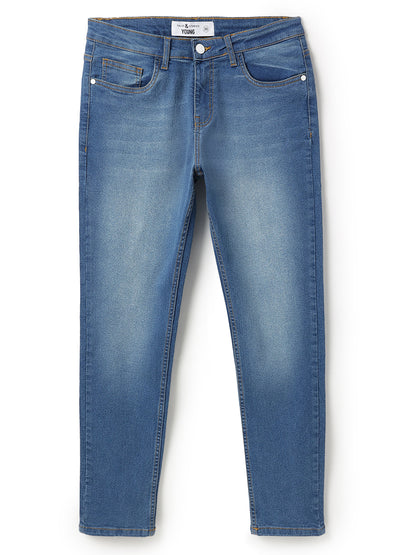 Women Denim Lycra Blue Washed Jeans
