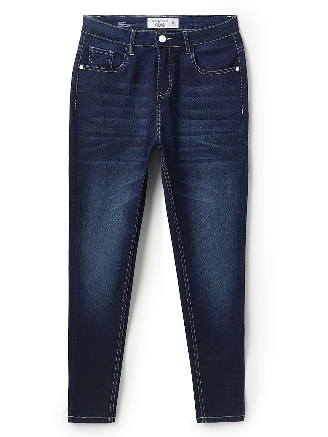 Women Denim Lycra Dark Blue Washed Jeans