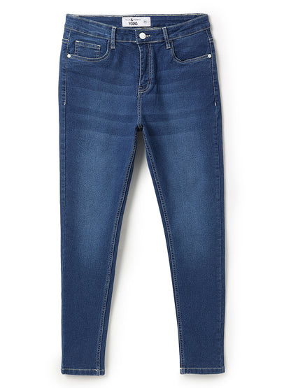 Women Denim Lycra Blue Washed Jeans