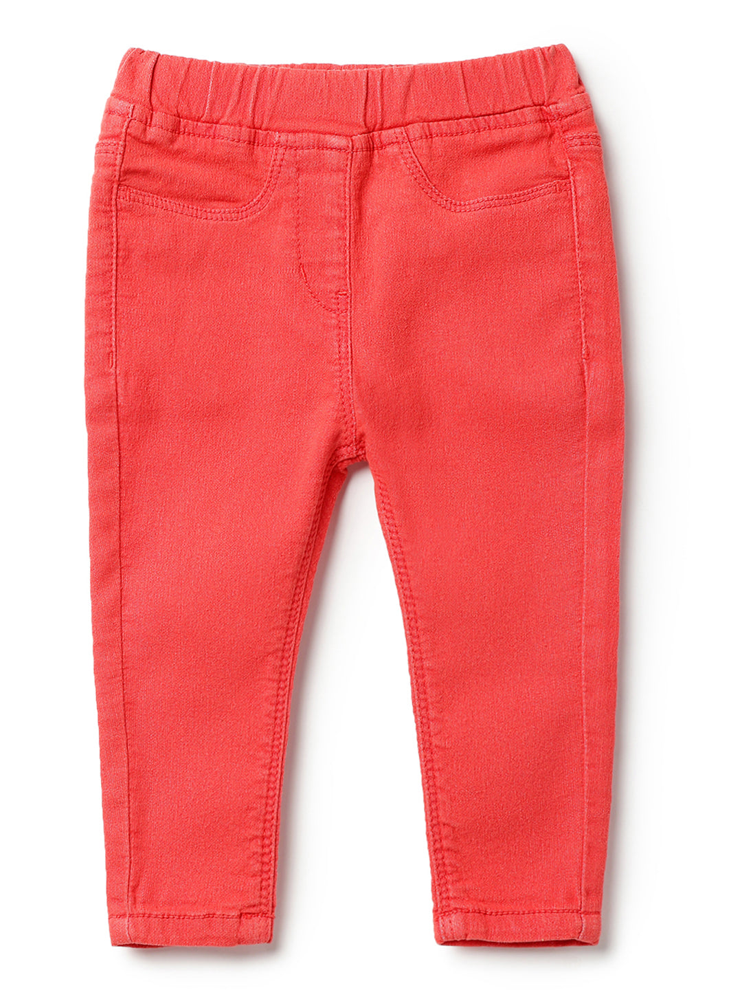 Girls Lycra Red Ankle Length Jengging