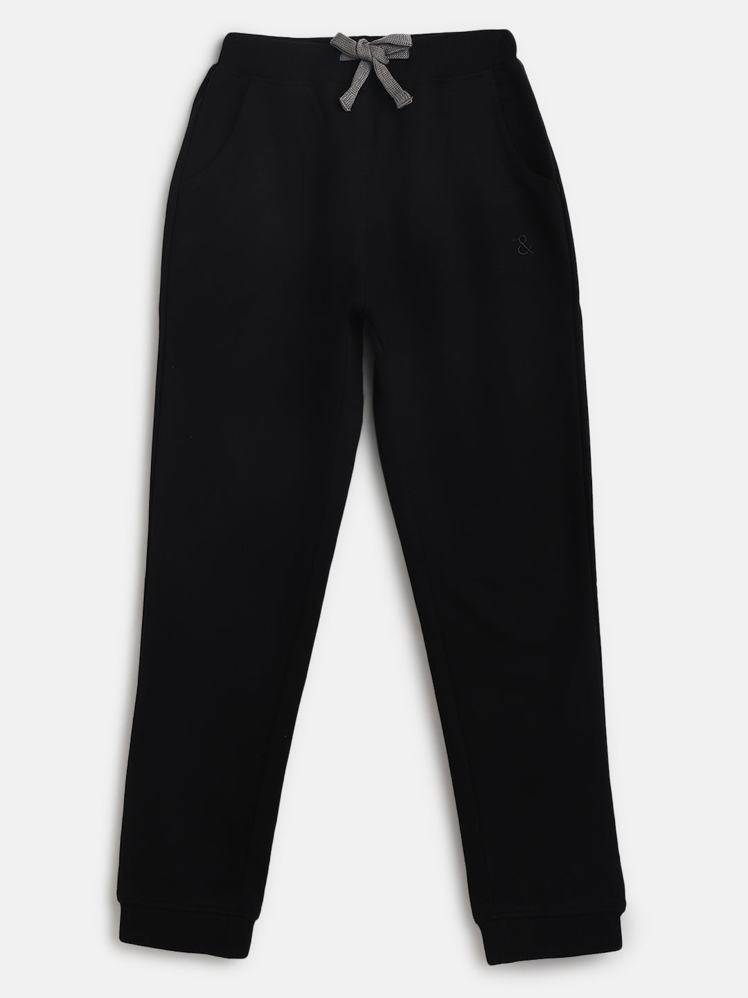Boys Black Cotton Joggers