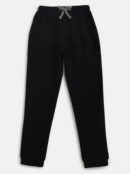 Boys Black Cotton Joggers