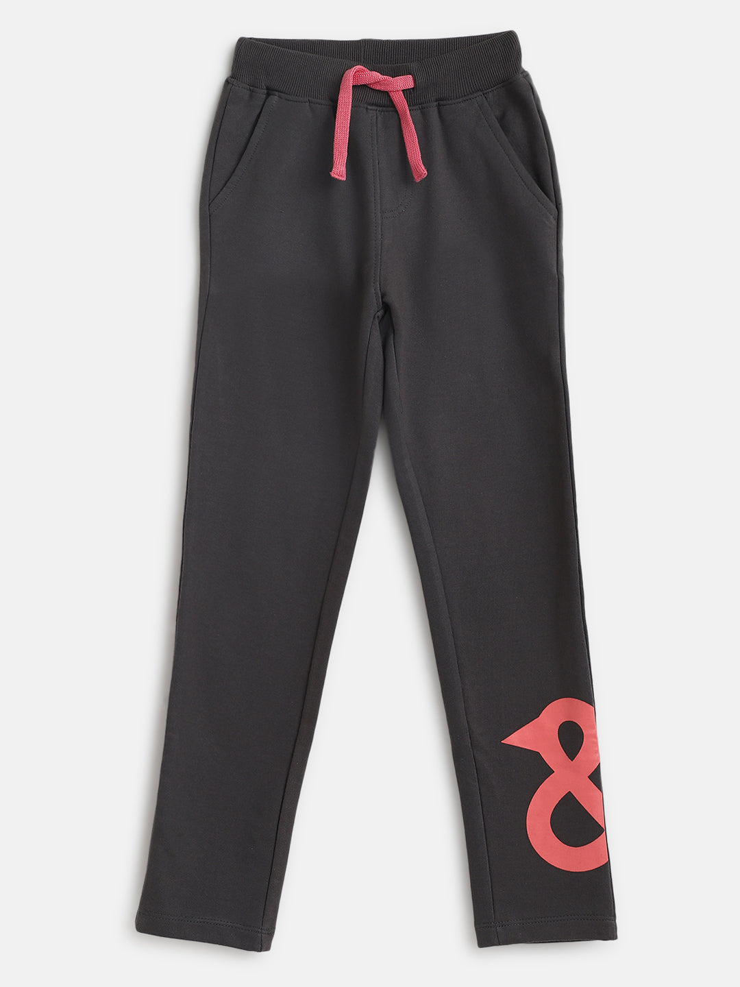 Girls Grey Cotton Joggers