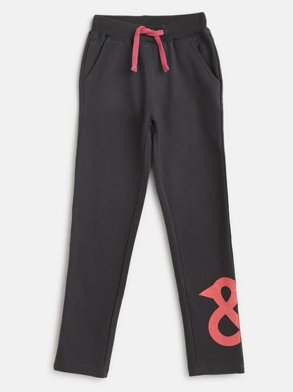 Girls Grey Cotton Joggers