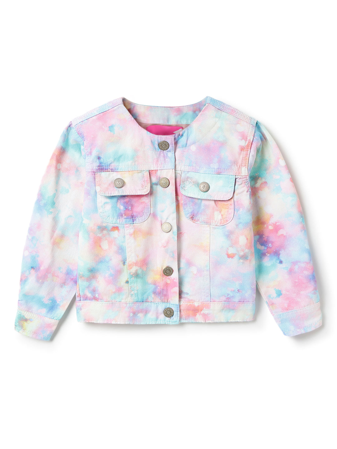 Girls Multi-Color Cotton Tie & Dye Jacket
