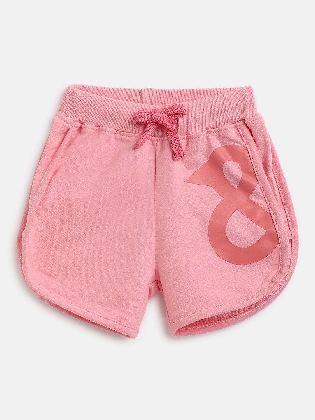Girls Pink Cotton Shorts