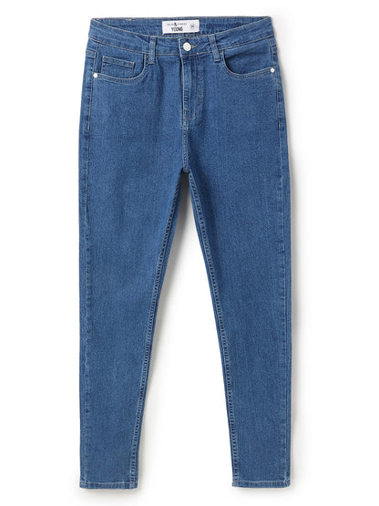 Women Denim Lycra Blue Washed Jeans