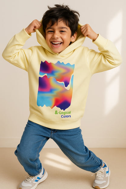 Boys Off White Cotton Poly Digital Print Sweatshirt