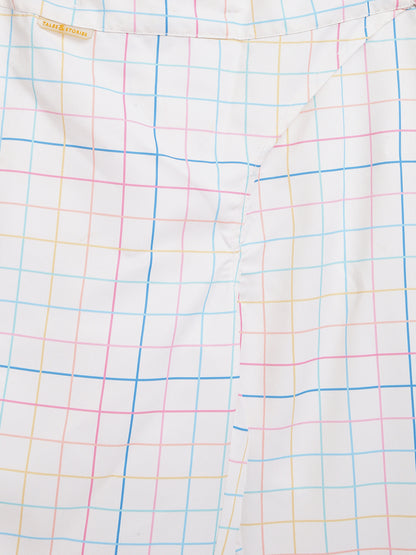 Girls White Cotton Poly Pant
