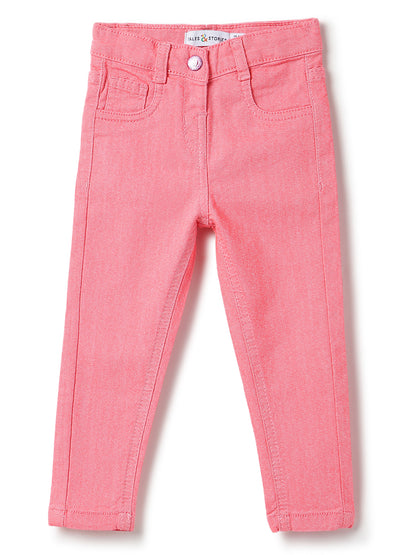 GIRLS SLIM FIT NEON PINK TROUSER