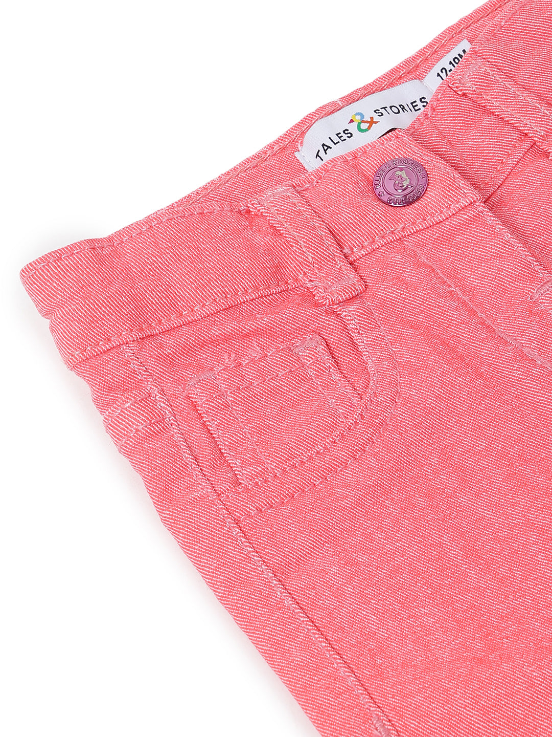 GIRLS SLIM FIT NEON PINK TROUSER
