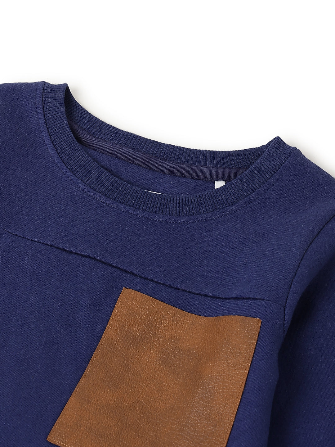 Boys Navy Blue Cotton Printed Sweatshirt