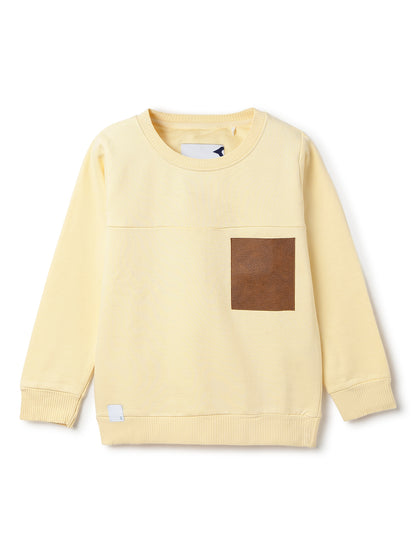 Boys Off White Cotton Printed Sweatshirt