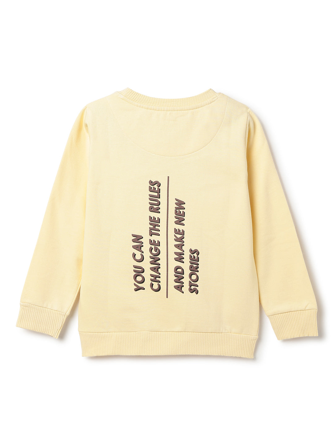 Boys Off White Cotton Printed Sweatshirt