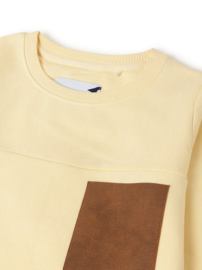 Boys Off White Cotton Printed Sweatshirt