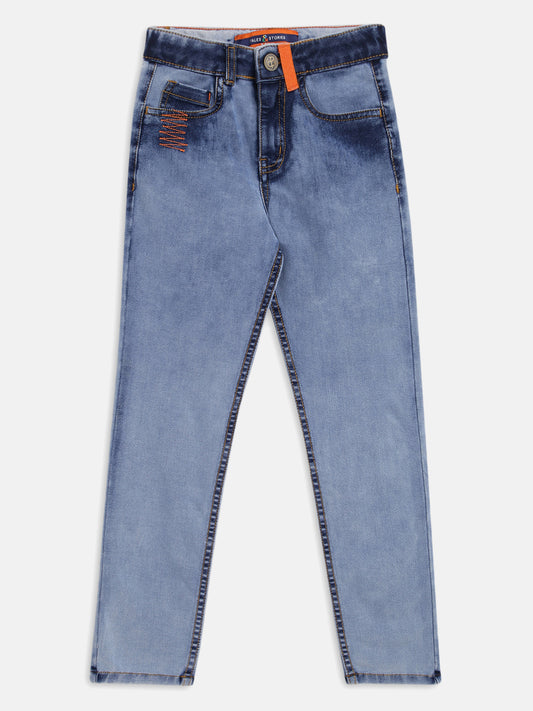 Boys Mid Blue Slim Fit Jeans