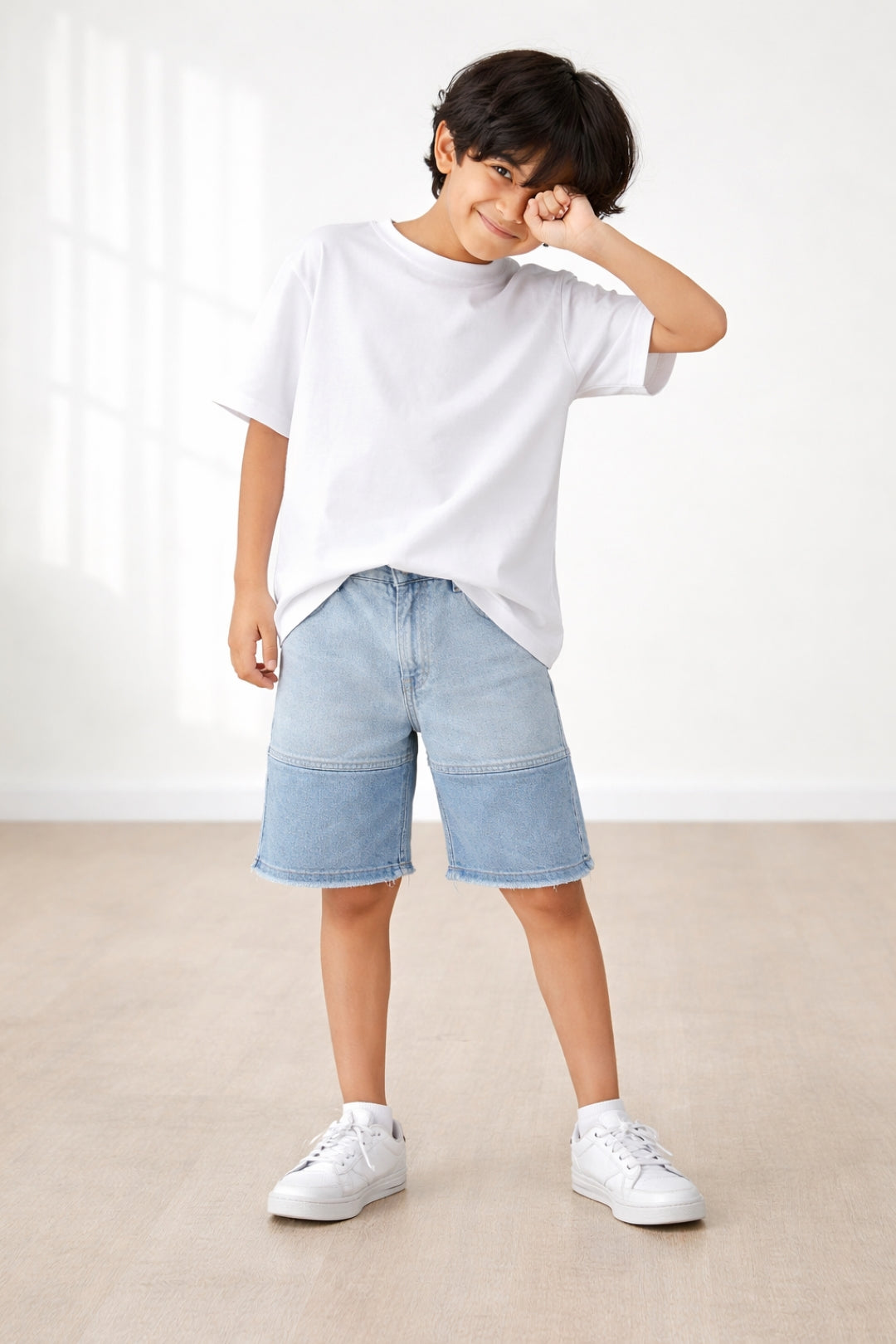 Boys Light Blue Denim Bermuda Shorts