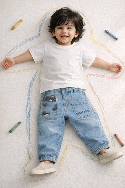 Boys Light Blue Denim Slim Fit Jeans