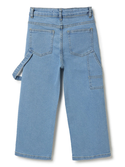 Boys Cotton Black Printed T-Shirt With Blue Lycra Denim Solid Relaxed Fit Jeans