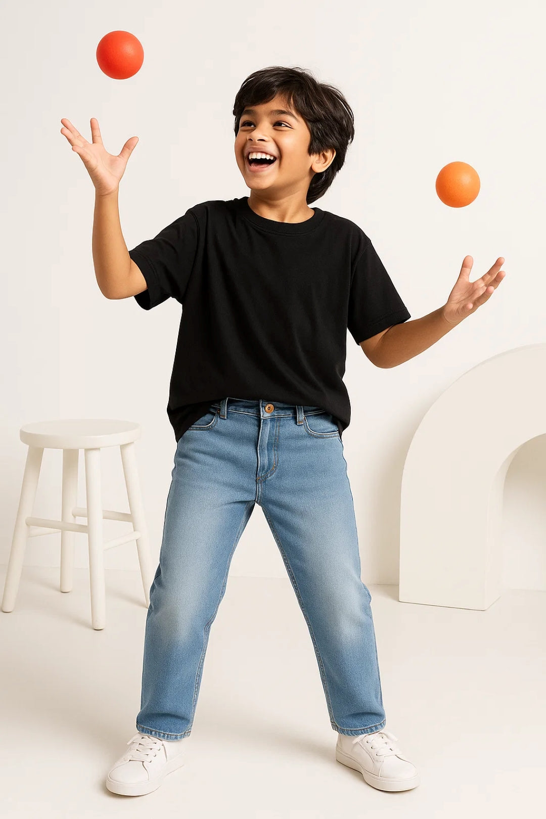 BOYS LIGHT BLUE WHISKERED DENIM JEANS