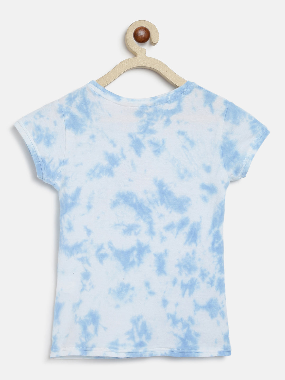 Girls Blue Lycra Tie & Dye T-shirt