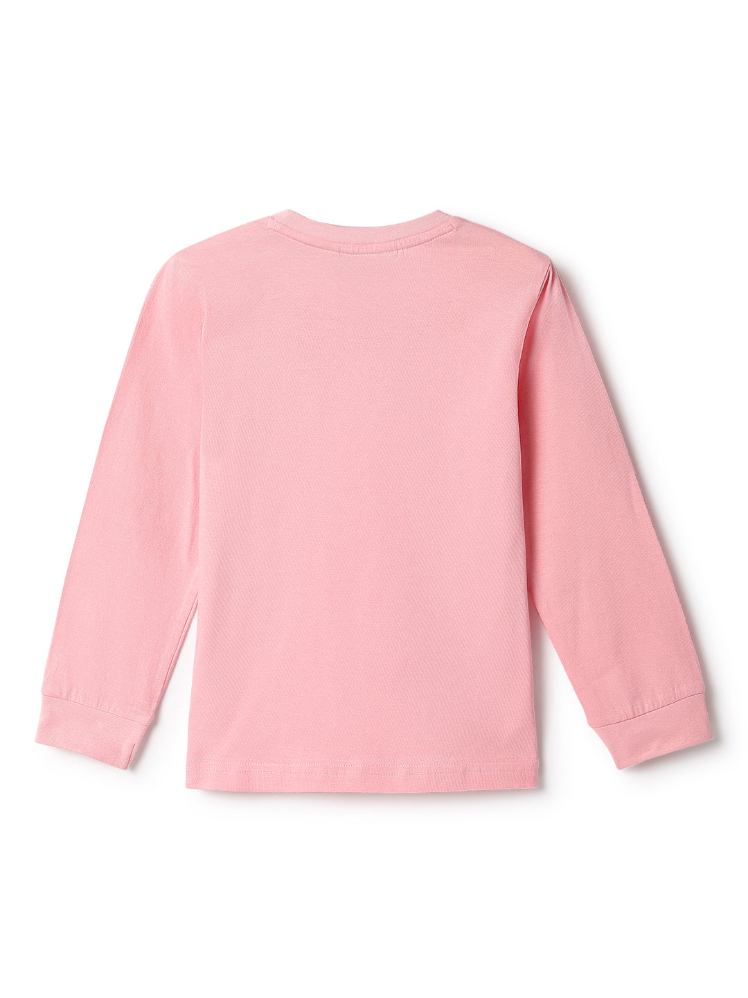 Boys Pink Cotton Solid T-Shirt