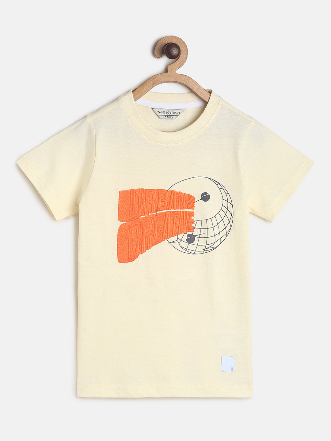 Boys Beige T-Shirts and Blue Jeans Clothing Set