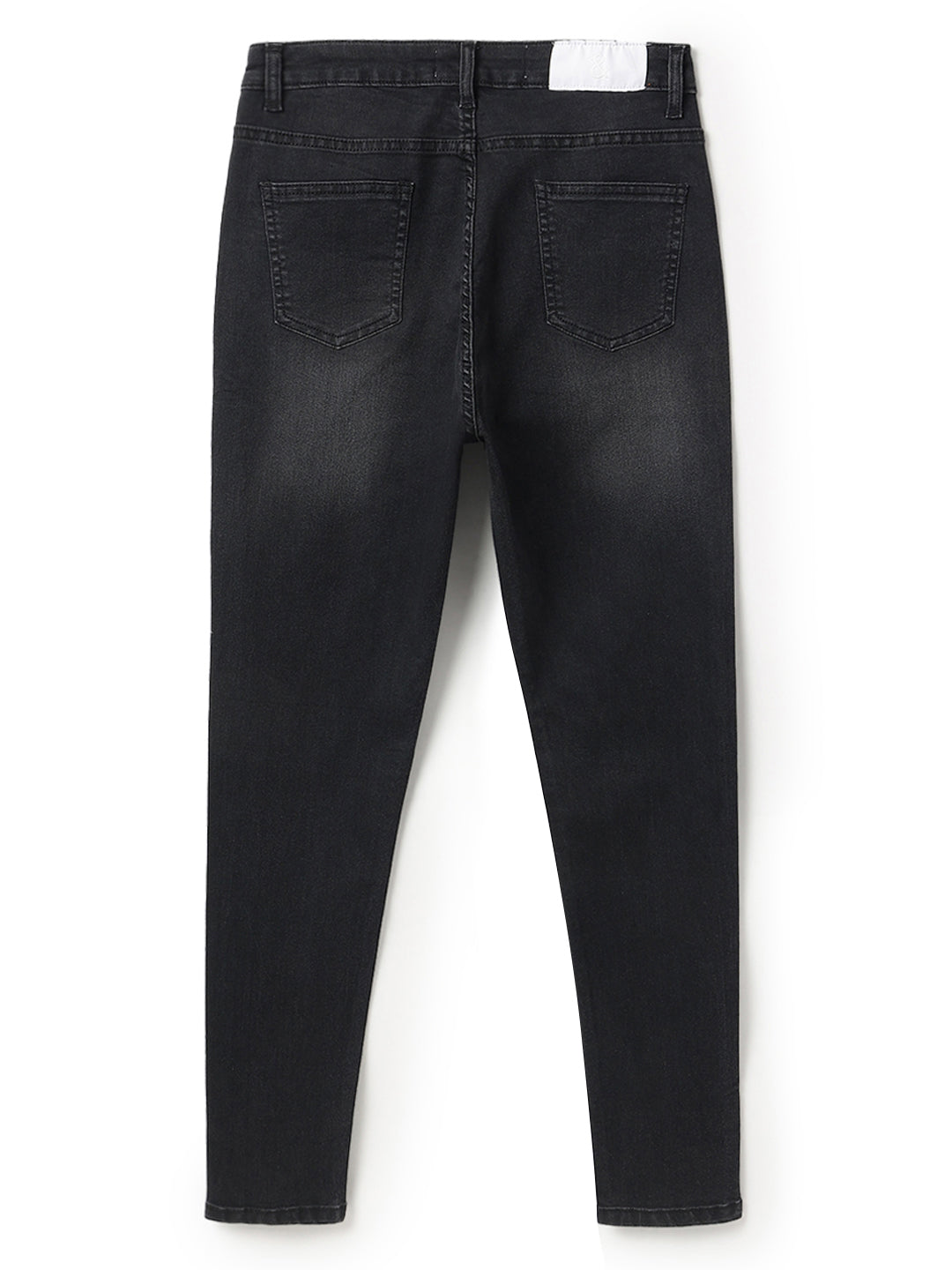 Women Denim Lycra Black Washed Jeans