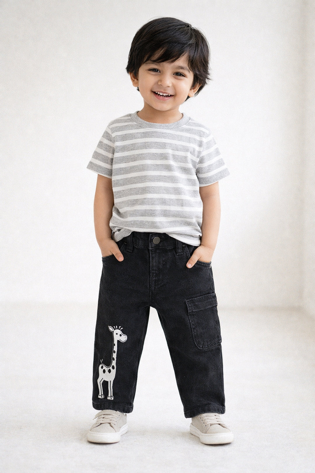 Boys Black Denim Slim Fit Jeans