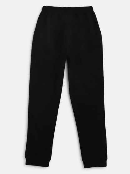 Boys Black Cotton Joggers