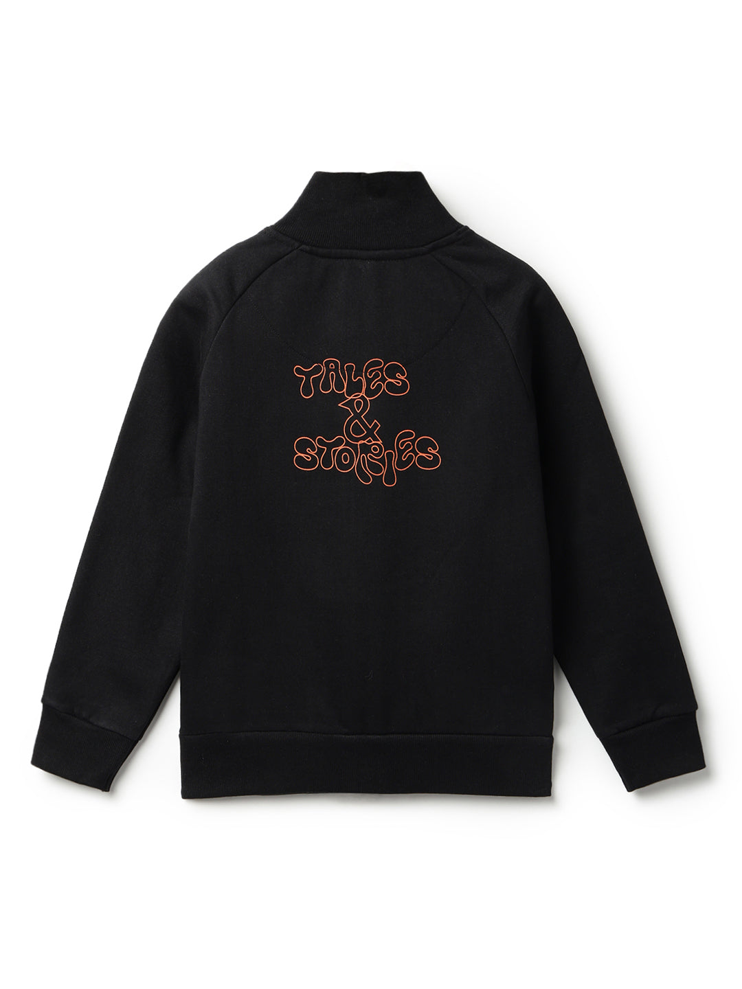 Boys Black Cotton-Poly Printed Turtle Neck Sweatshirt