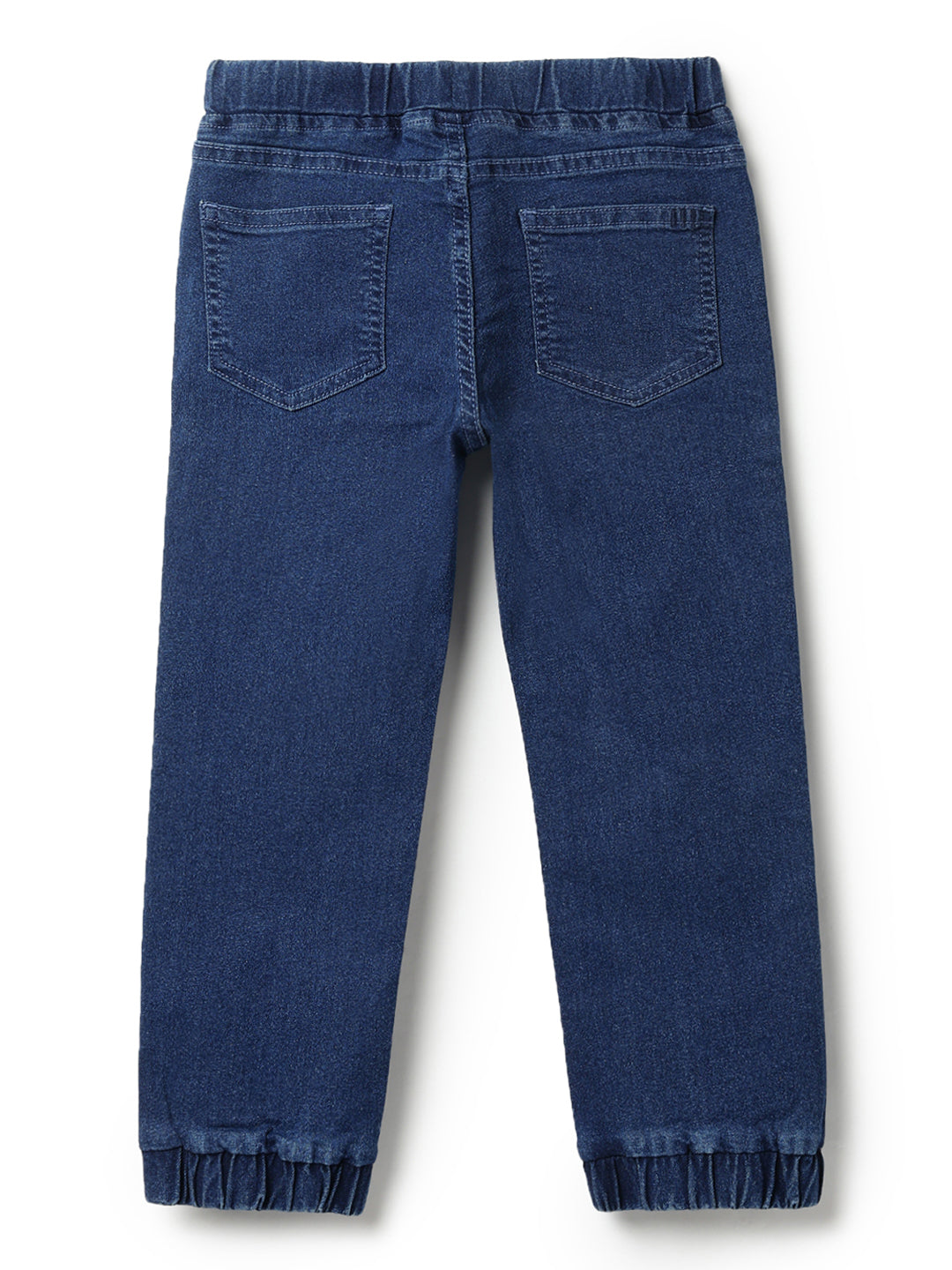 Boys Dark Blue Washed Lycra Joggers