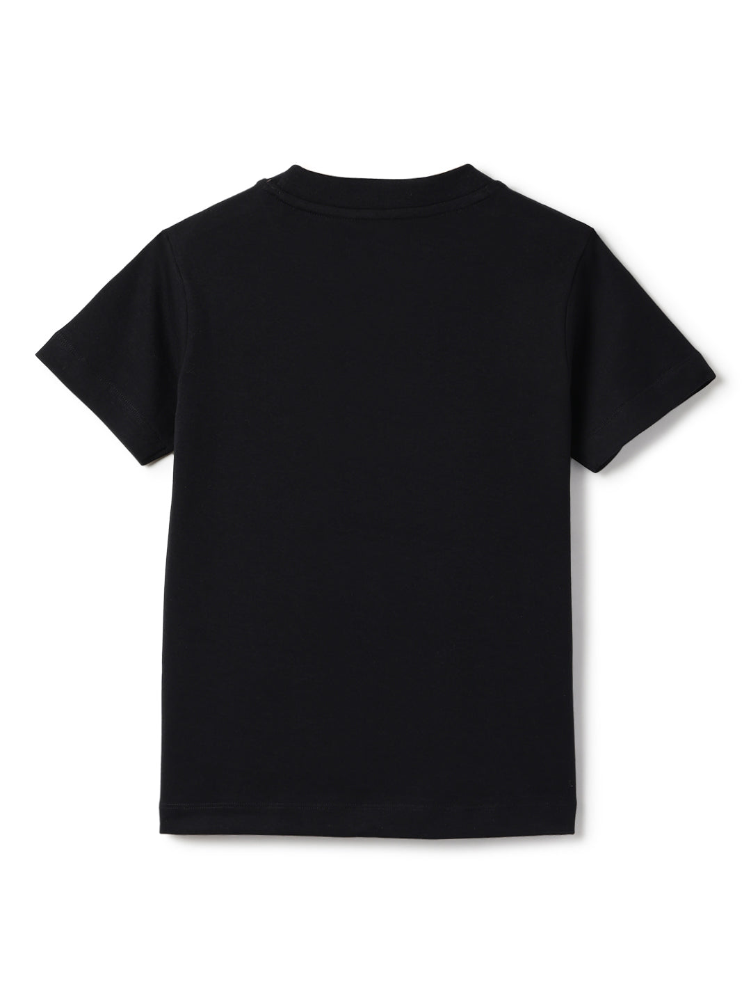 Boys Black Embroidered Oversized Fit T-Shirt