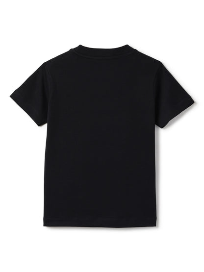 Boys Black Embroidered Oversized Fit T-Shirt