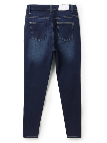 Women Denim Lycra Dark Blue Washed Jeans